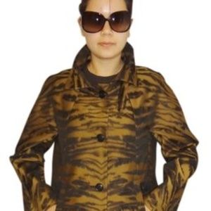 DKNY Multi-colored Tiger Print Coat